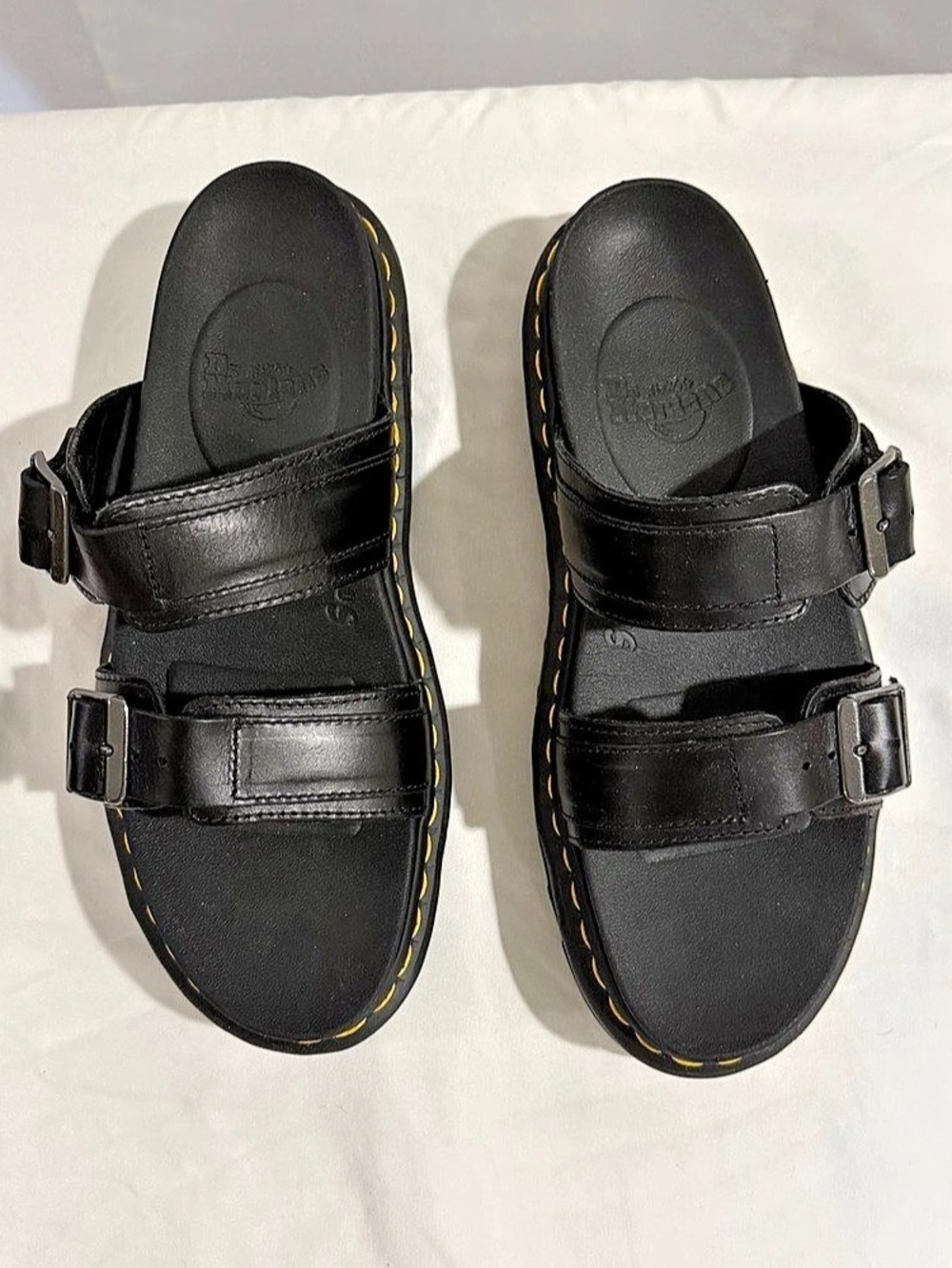 NWT Dr. Martens Myles Leather Platform Sandals Black Women’s 9 / Men's 8